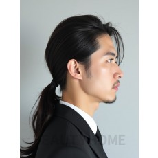 남성 블랙 포니테일