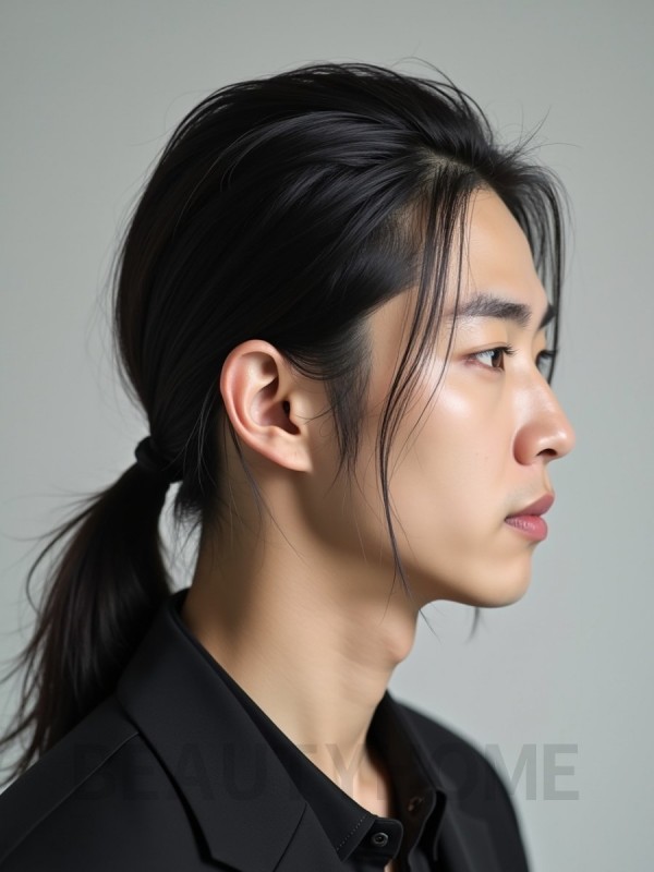 남성 블랙 포니테일
