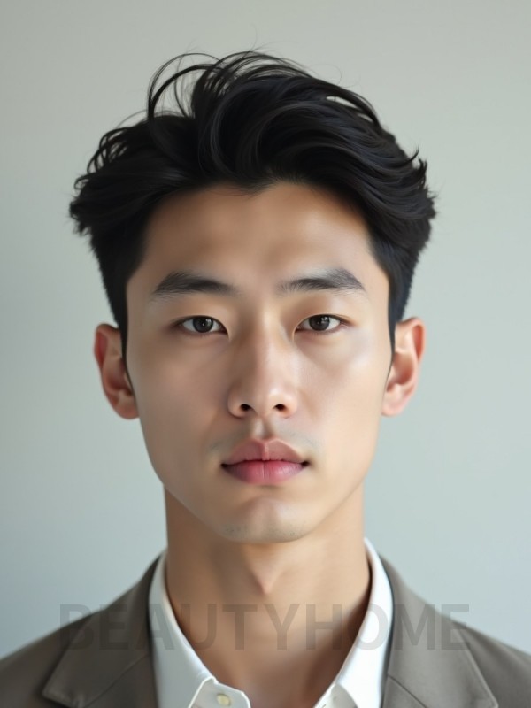 남성 블랙 투블럭