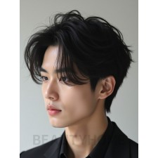 남성 블랙 투블럭