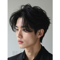남성 블랙 투블럭