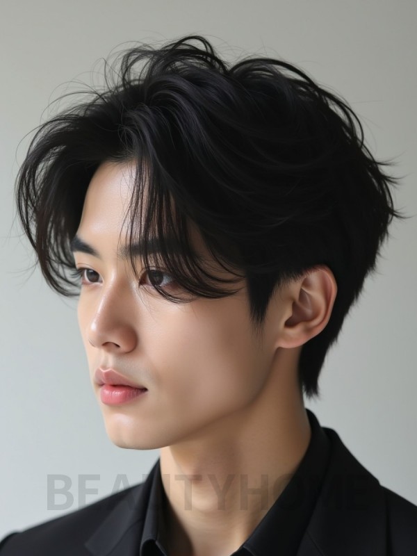 남성 블랙 투블럭