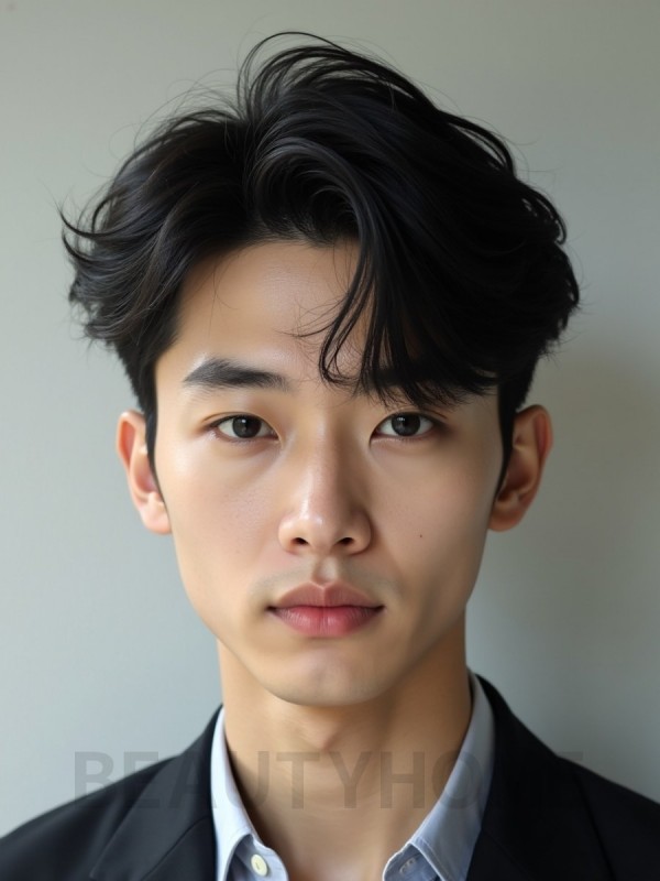 남성 블랙 투블럭
