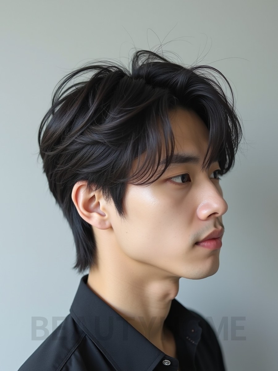 남성 블랙 투블럭