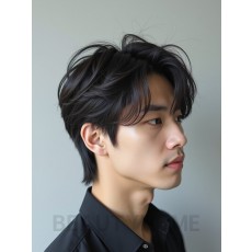 남성 블랙 투블럭