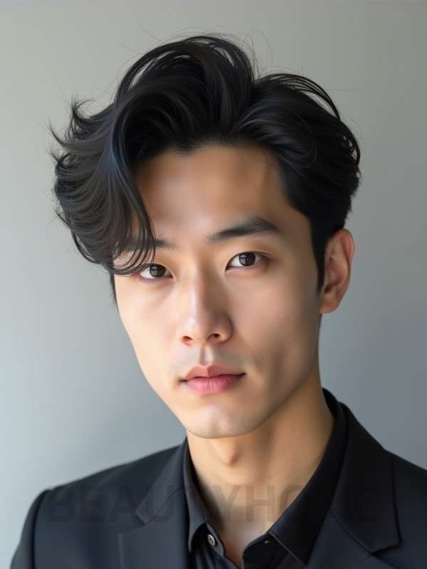 남성 블랙 오버 삭발