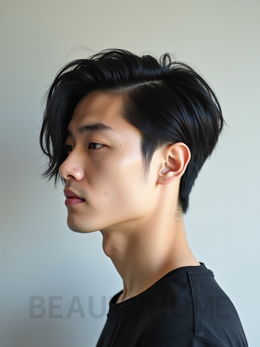 남성 블랙 투블럭
