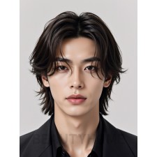 남성 브라운 레이어드컷