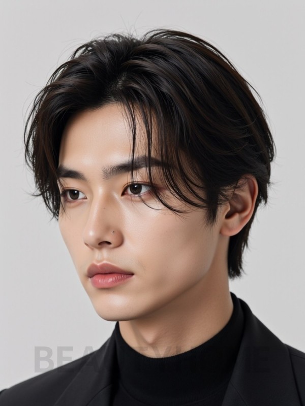 남성 브라운 세미컷