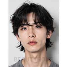남성 블랙 레이어드컷