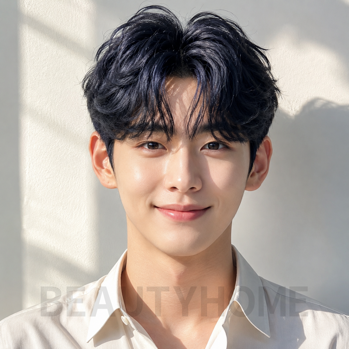 남자 쉐도우 애즈펌 블루 블랙 염색