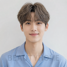 남자 시스루 애즈펌 애쉬 브라운 염색