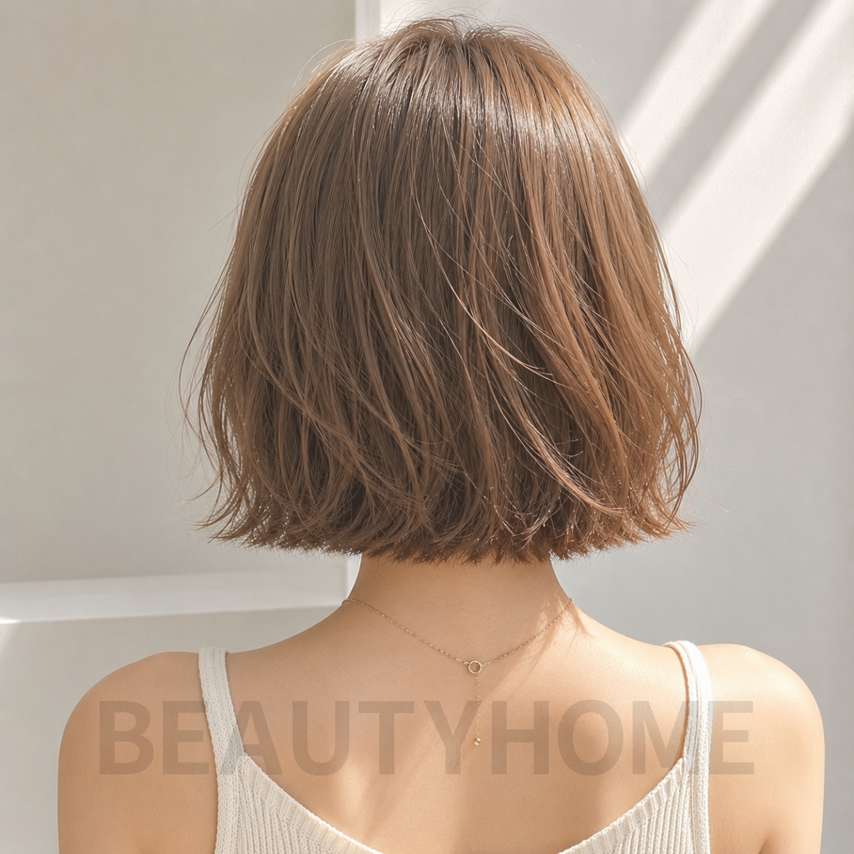 여자 위켄드 보브컷 헤이즐 베이지 염색