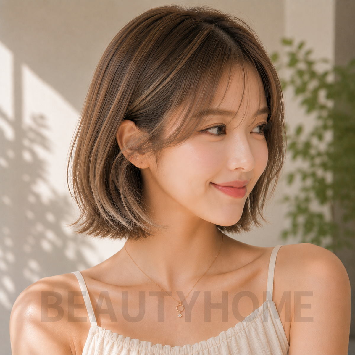 여자 단발 스칸디 보브컷 발레아쥬 브라운 염색