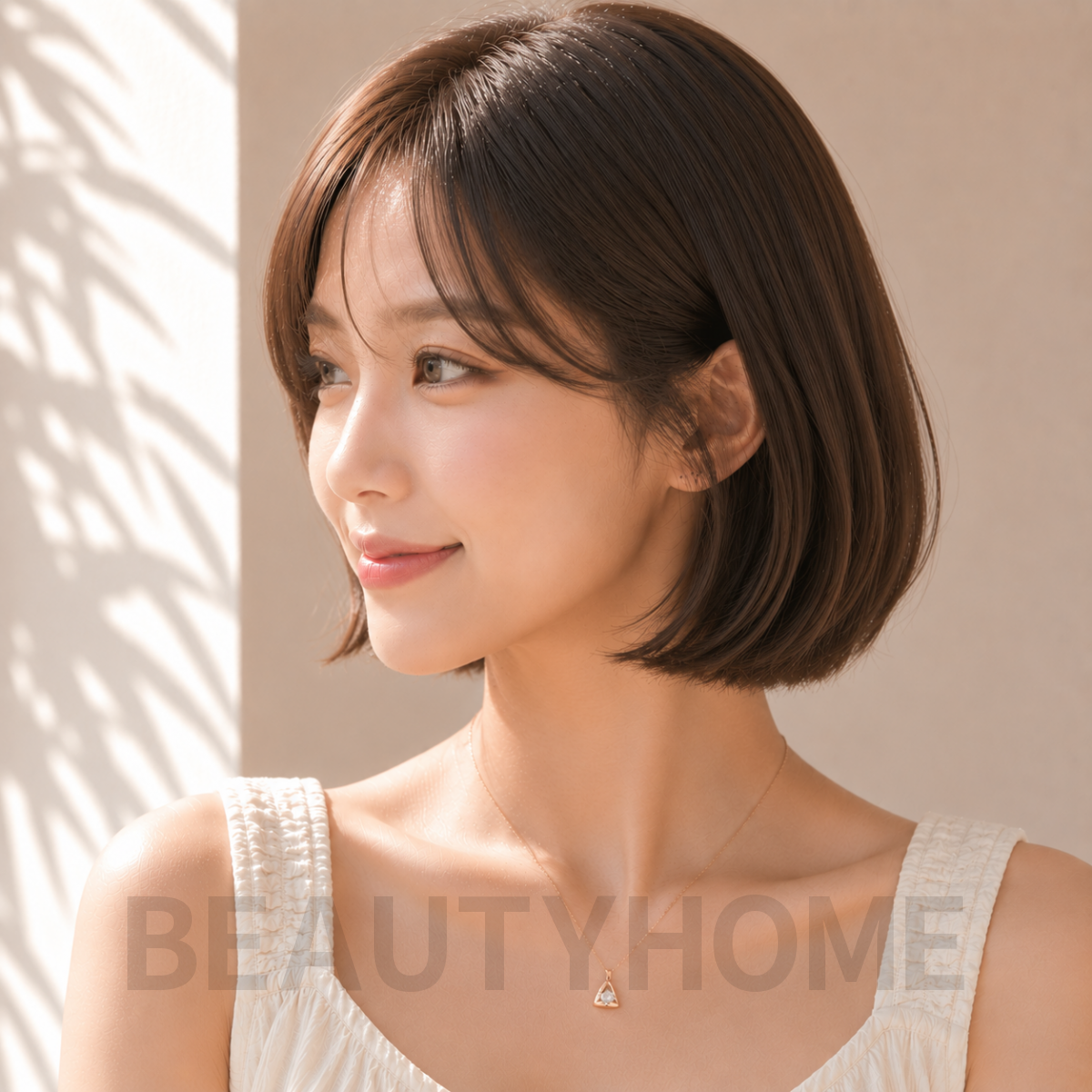 여자 단발 클래식 보브컷 초콜릿 브라운 염색