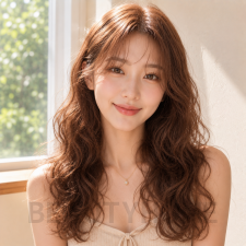 여자 소프트 히피펌 코퍼 브라운 염색