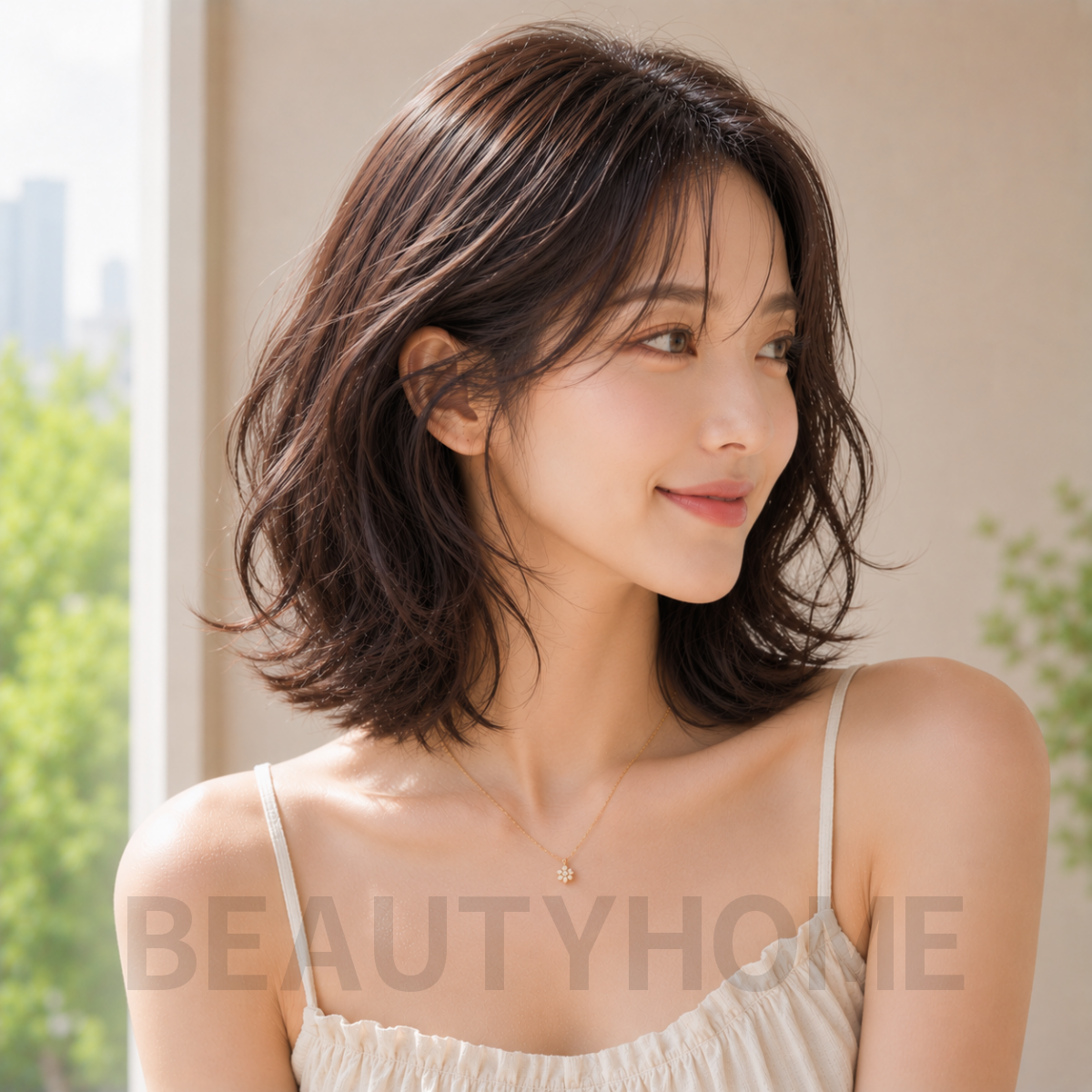 여자 텍스처 웨이브펌 익스펜시브 브루넷 염색