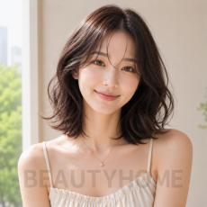 여자 텍스처 웨이브펌 익스펜시브 브루넷 염색