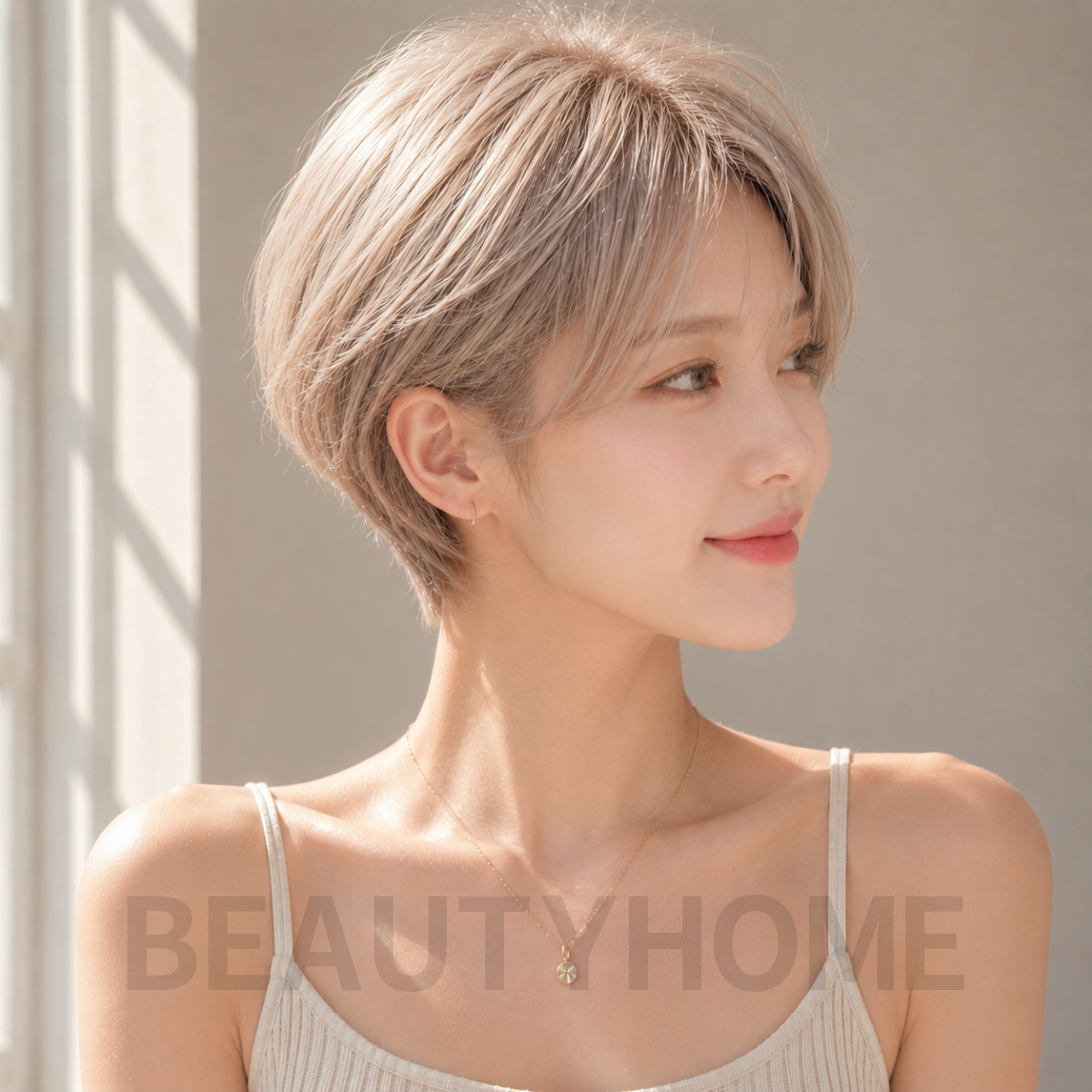 여자 파워 픽시컷 플래티넘 베이지 염색