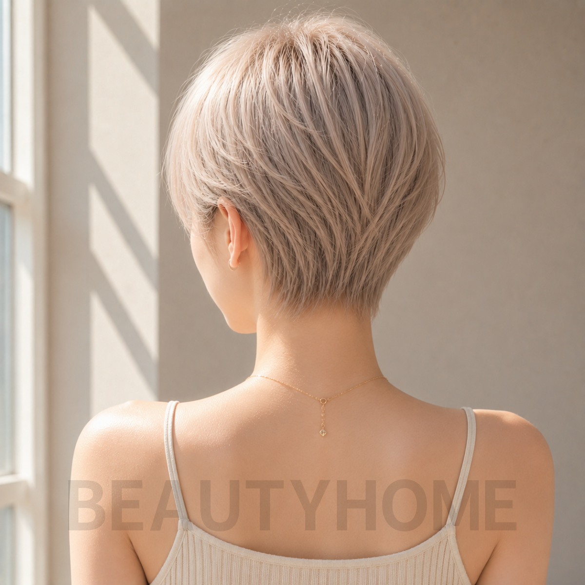 여자 파워 픽시컷 플래티넘 베이지 염색