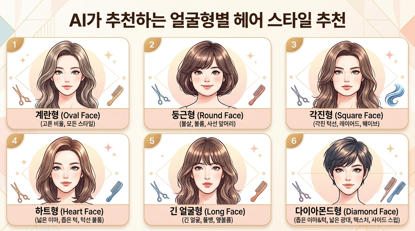 AI가 추천하는 얼굴형별 헤어 스타일 추천